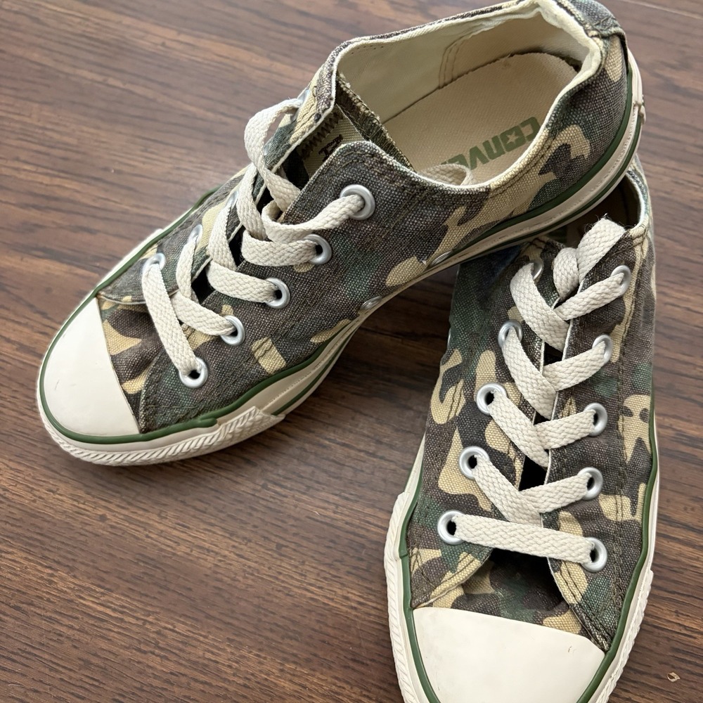 Converse All Star Camo Low Top Sneakers Green Brown Men's 4 Women's 6